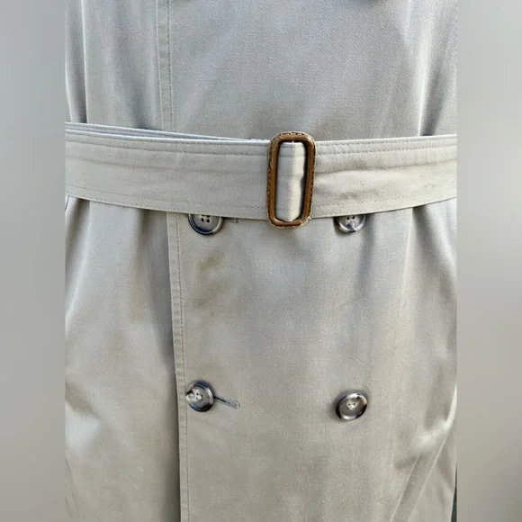 Vintage Christian Dior Long Double Breasted Light tan Trench Coat 44R - Picture 3 of 11